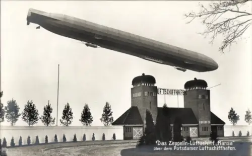 Ak Potsdam, Zeppelin Luftschiff Hansa, Luftschiffhafen, LZ 13