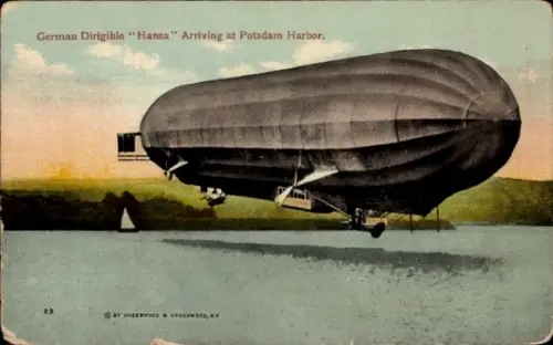 Leporello PC Potsdam, German Dirigible Hansa, Harbour