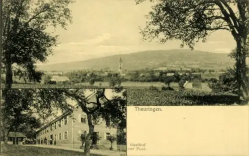 Ak Oberteuringen im Bodenseekreis, Gesamtansicht, Gasthof zur Post