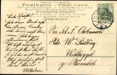 Ak Vergissmeinnicht, Hufeisen aus Blüten