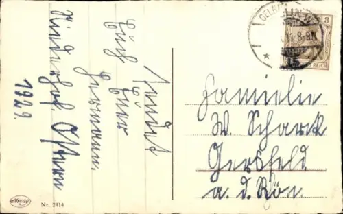 Ak Ostern, Landschaftsmotiv mit Hase