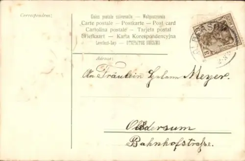 Präge Ak Neujahr, Damenschuh mit Veilchen