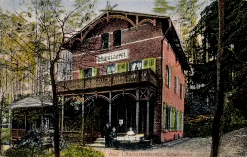 Ak Jedlina Zdrój Bad Charlottenbrunn Schlesien, Schweizerei