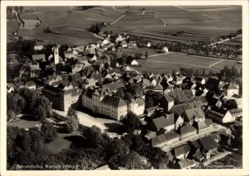 Ak Bad Wurzach in Oberschwaben, Luftaufnahme, Salvatorkolleg