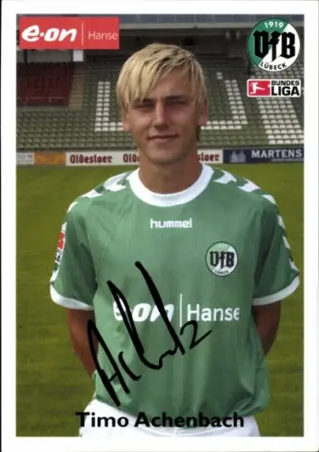 Autogrammkarte Fußballer Timo Achenbach, VfB Lübeck, Autogramm