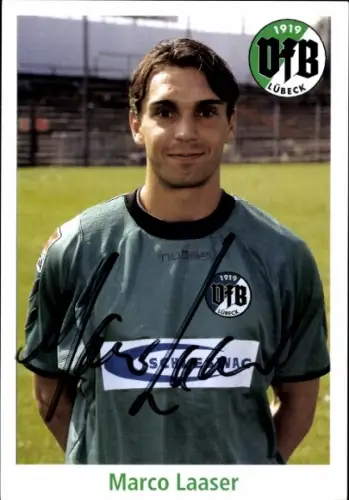 Autogrammkarte Fußballer Marco Laaser, VfB Lübeck, Autogramm