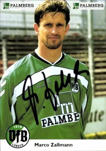 Autogrammkarte Fußballer Marco Zallmann, VfB Lübeck, Autogramm