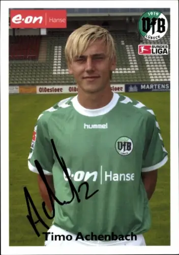 Autogrammkarte Fußballer Timo Achenbach, VfB Lübeck, Autogramm