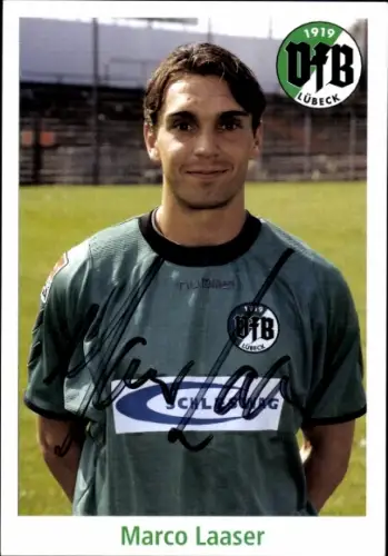 Autogrammkarte Fußballer Marco Laaser, VfB Lübeck, Autogramm