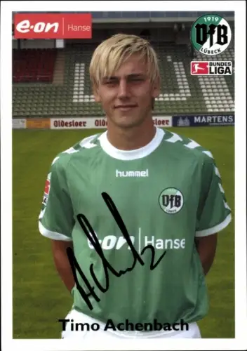 Autogrammkarte Fußballer Timo Achenbach, VfB Lübeck, Autogramm