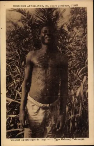 CPA Missions Africaines, Vicariat Apostolique du Togo, Type Kaburé