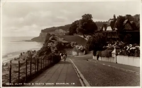Ak Shanklin Isle of Wight England, Cliff Road, Keat's Green,  Küstenlandschaft, Spaziergänger