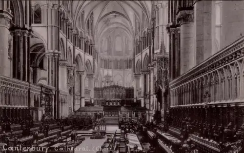 Ak Canterbury Kent England, Canterbury Kathedrale, Chor, Schwarz-Weiß-Bild, 