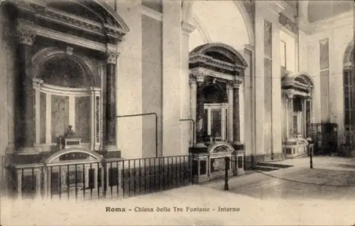 Ak Roma Rom Lazio, Innenansicht der Chiesa delle Tre Fontane, Rom