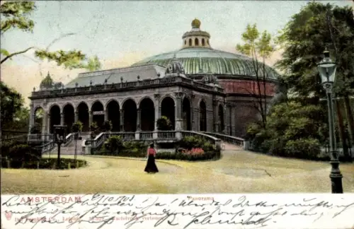 Ak Amsterdam Nordholland Niederlande, Panorama,  Garten, Person, 