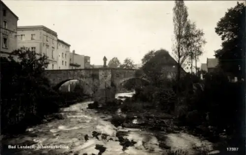 Ak Lądek Zdrój Bad Landeck Schlesien,  Johannesbrücke