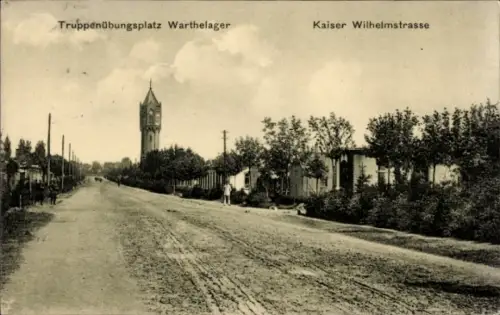 Ak Poznań Posen, Truppenübungsplatz Warthelager, Kaiser Wilhelmstraße