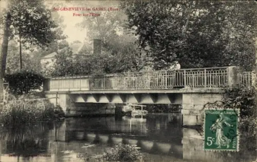 CPA Sainte Geneviève les Gasny Eure, Pont sur Epte