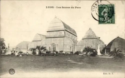 Ak Lyon Rhône, Glashäuser, Pflanzen,  , schwarz-weiß