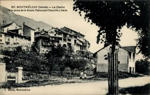 Ak Montmelian Savoie,  Savoie, La Chaine, Route Nationale Chambéry-Italie, L. Blanc
