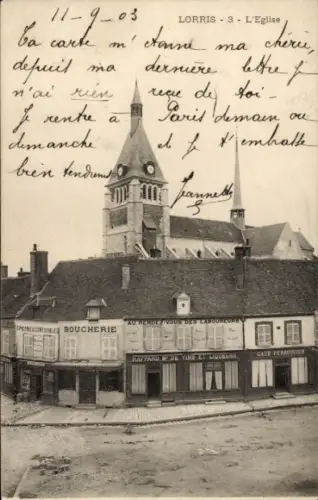Ak Lorris Loiret, Kirche