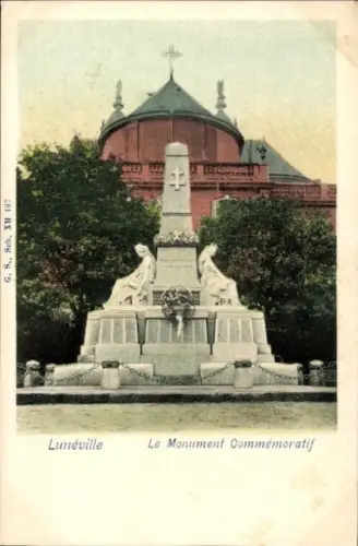 Ak Luneville Meurthe et Moselle, Monument Commémoratif,  Statue, Denkmal