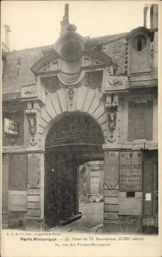 Ak Paris XVIII Montmartre, Hoteleingang, Schilder,  Architektur,  18. Jahrhundert