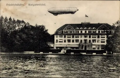 Ak Friedrichshafen am Bodensee, Kurgartenhotel, Zeppelin