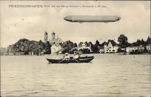 Ak Friedrichshafen am Bodensee, Schloss, Kuranstalt von Dr. Kay, Zeppelin