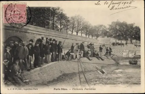 Ak Paris, Paris Vecu, Pecheurs Parisiens, Angler