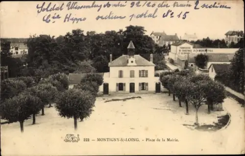 Ak Montigny sur Loing Seine et Marne, Rathausplatz
