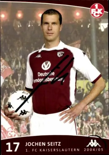 Autogrammkarte Fußballer Jochen Seitz, 1. FC Kaiserslautern, Autogramm