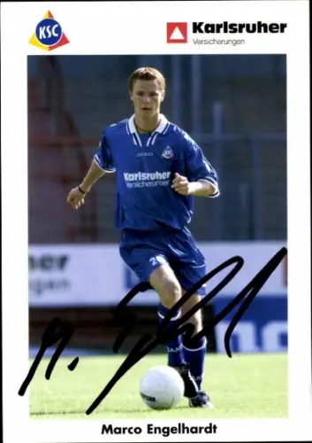 Autogrammkarte Fußballer Marco Engelhardt, Karlsruher SC, Autogramm