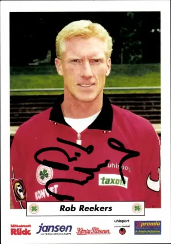 Autogrammkarte Co Trainer Rob Reekers, Rot-Weiß Oberhausen, Autogramm