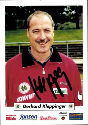 Autogrammkarte Trainer Gerhard Kleppinger, Rot-Weiß Oberhausen, Autogramm