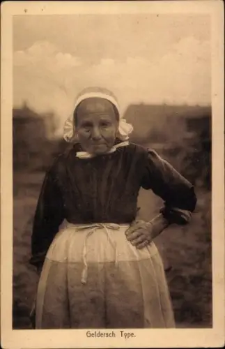 Ak Geldersch Type, Frau in niederländischer Tracht