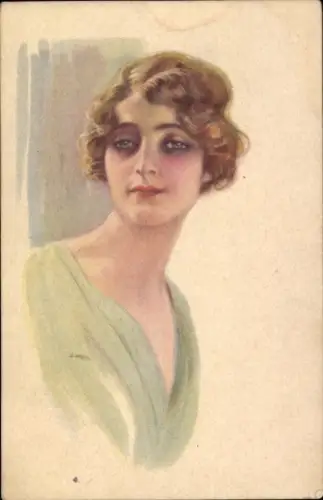 Künstler Ak Junge Frau, Portrait