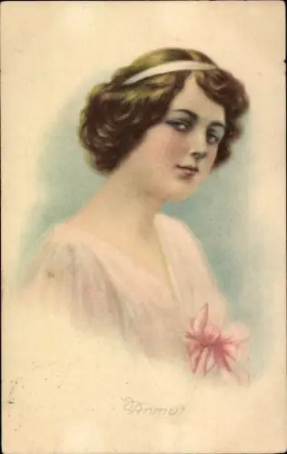 Künstler Ak Junge Frau, Portrait, Anmut