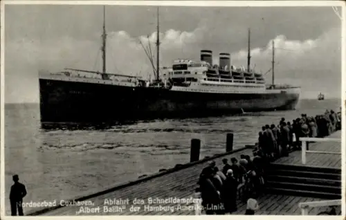 Ak HAPAG Dampfer Albert Ballin, Zweischraubenturbinendampfer