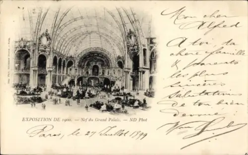 CPA Paris, Exposition de 1900, Nef du Grand Palais