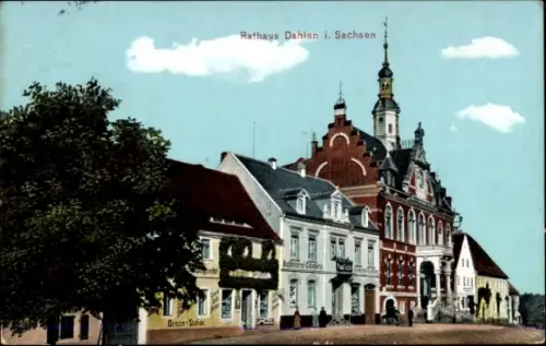 Ak Dahlen in Sachsen, Rathaus, Buchbinderei