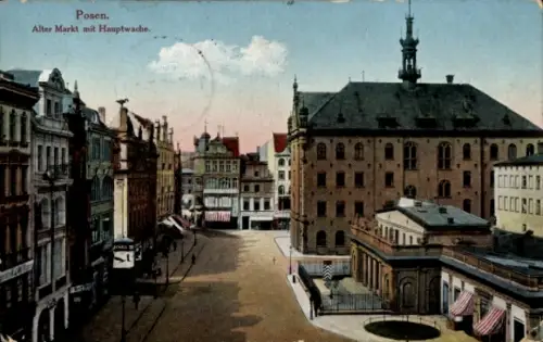 Ak Poznań Posen, Alter Markt, Hauptwache,   