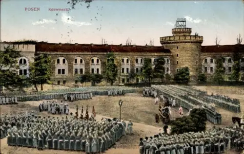 Ak Poznań Posen, Kernwerk, Soldaten, Aufstellung