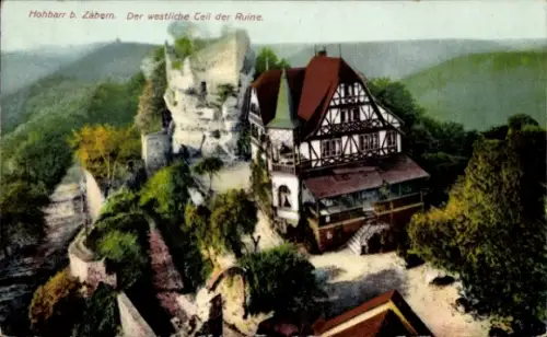 Ak Elsass Bas Rhin, Burg Hohbarr bei Zabern, Westlicher Teil der Ruine