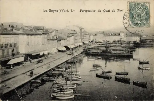 Ak La Seyne sur Mer Var,  Quai du Port, Boote, Hafenansicht, 