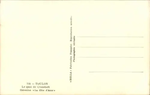 CPA Toulon Var, Le quai de Cronstadt