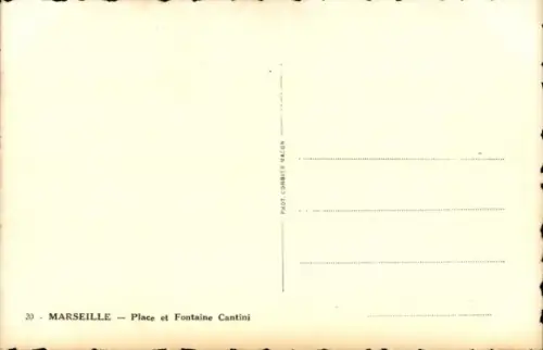 CPA Marseille Bouches du Rhône, Place et Fontaine Cantini