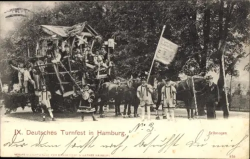 Ak Hamburg, IX. Deutsches Turnfest, Festwagen