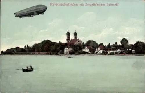 Ak Friedrichshafen am Bodensee, Zeppelin, Gesamtansicht