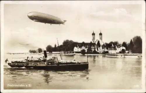 Ak Friedrichshafen am Bodensee, Zeppelin, Dampfer